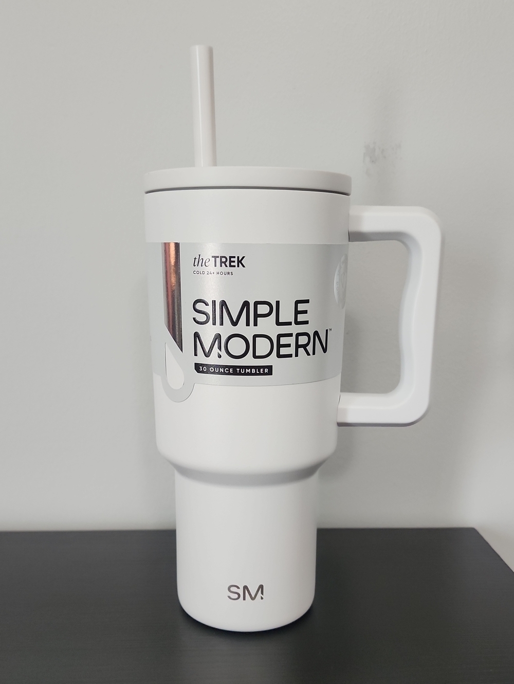 White 30oz Tumbler with Handle